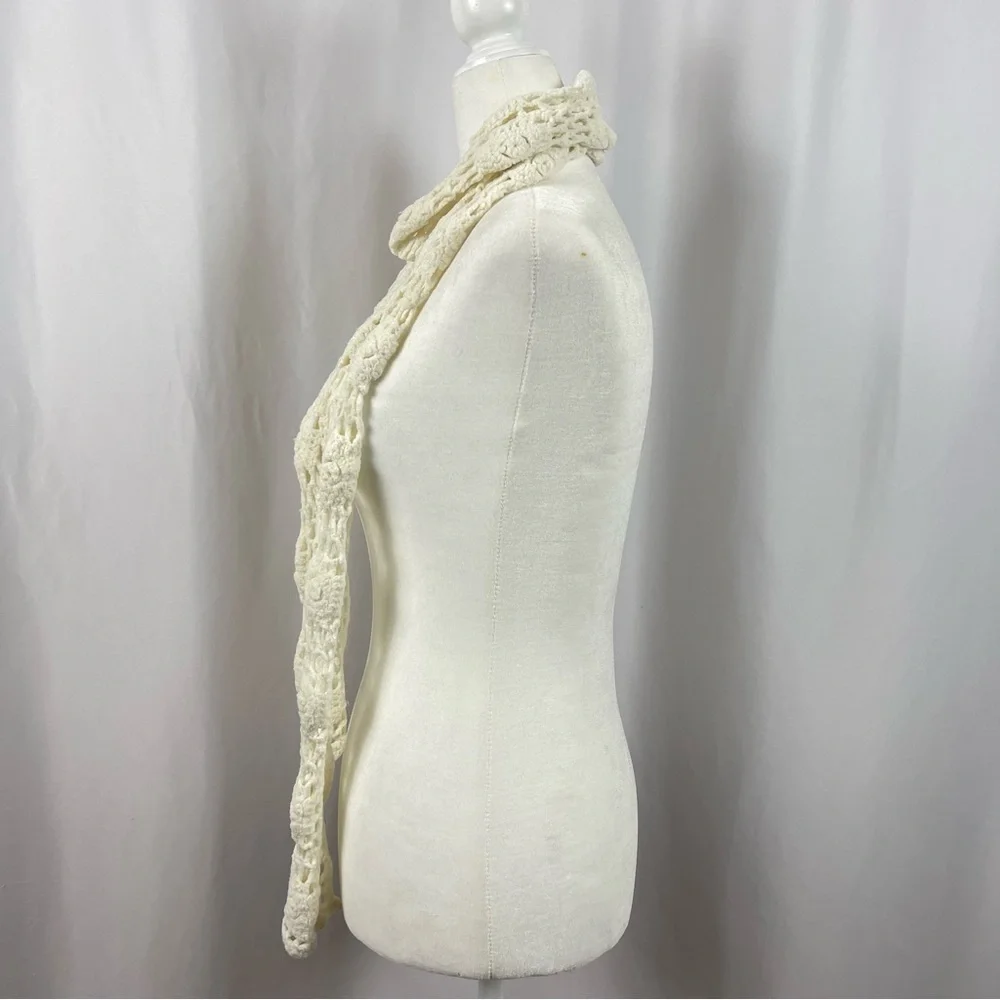 Chenille Knit Boho Crochet Long Scarf Fall Winter Cottagecore
